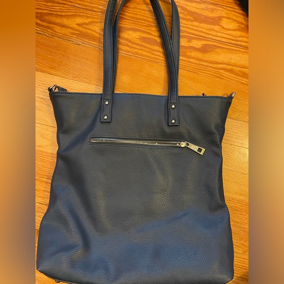 Leather Jenna Kator Collection Navy Blue Large Purse with Crossbody Strap - Picture 3 of 4